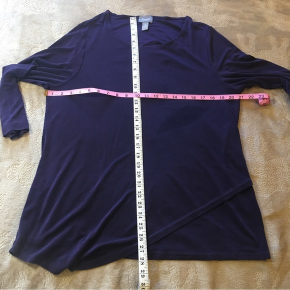 Chico’s Travellers purple asymmetrical long sleeve tee never wrinkle Size XL - Picture 5 of 5